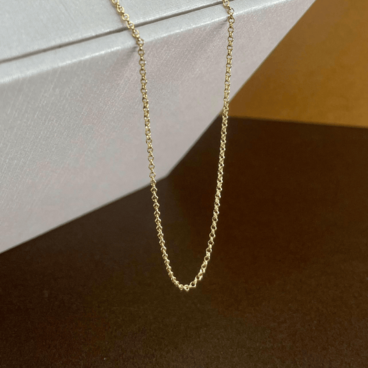 Corrente Elo Mine Português 45cm em Ouro 18k
