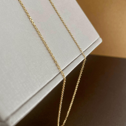 Corrente Elo Mine Português 45cm em Ouro 18k.