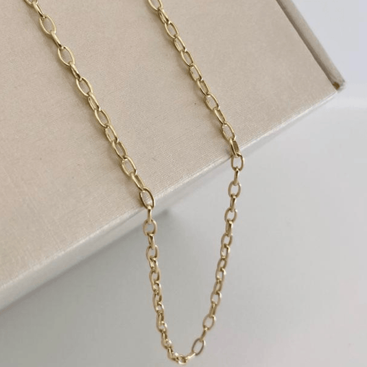 Corrente Elo Oval Oca Fina 45cm em Ouro 18k