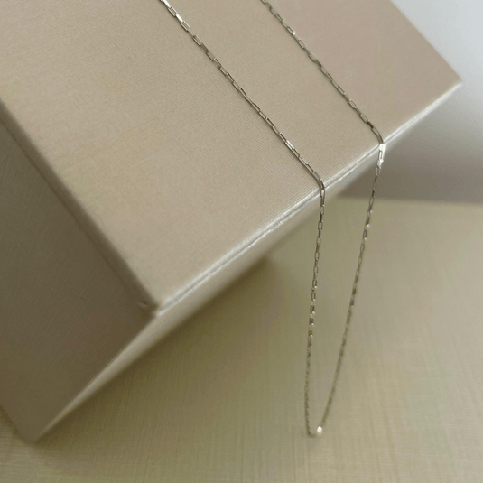 Corrente Elo Alongado Fina 60cm Ouro Branco