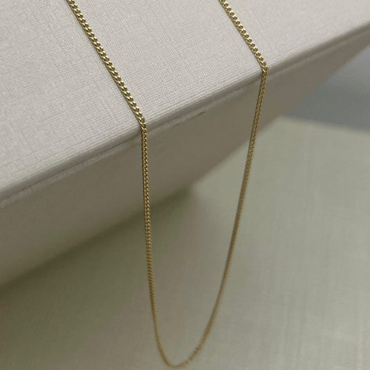 Corrente Elo Batido Mine Fina Ouro 18k 40cm