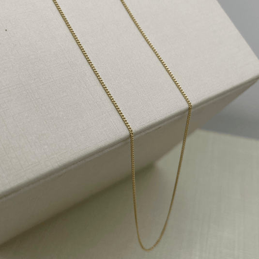 Corrente Elo Batido Mine Fina Ouro 18k 40cm