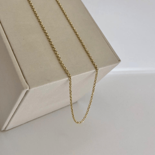 Corrente Elo Português 45cm Ouro 18k