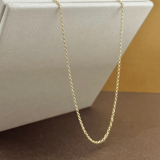 Corrente Elo Português Mine Italiana 60cm em Ouro 18k