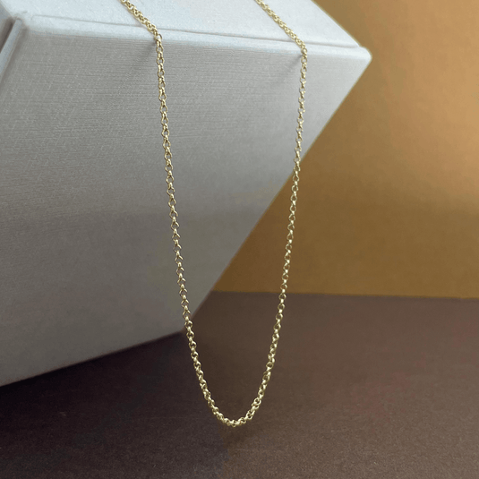 Corrente Elo Português Mine Italiana 60cm em Ouro 18k