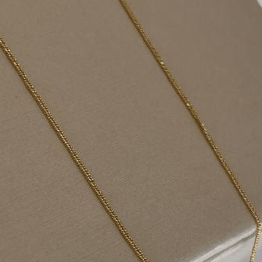 Corrente Elos Grumet Batida Diamantada em Ouro 18k, 40cm