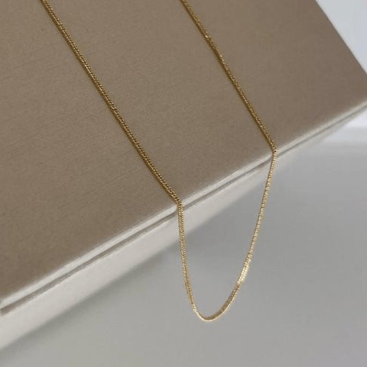 Corrente Elos Grumet Batida Diamantada em Ouro 18k, 40cm