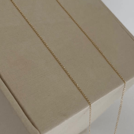 Corrente Grumet Fina 45cm em Ouro 18k