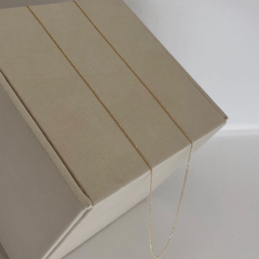 Corrente Grumet Fina 45cm em Ouro 18k