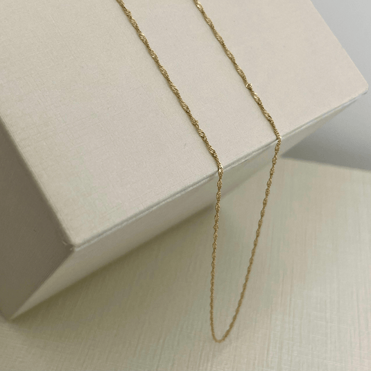 Corrente Singapura Malha Média Italiana Ouro 18k 60cm