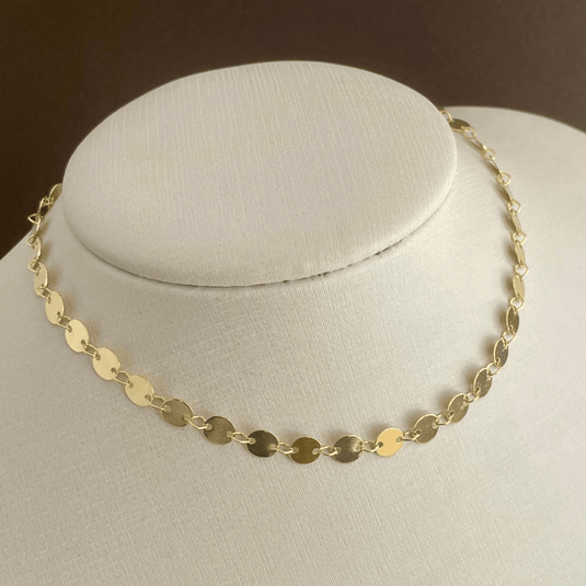 Gargantilha Choker Discos Lisos 40cm - Semijoia Premium