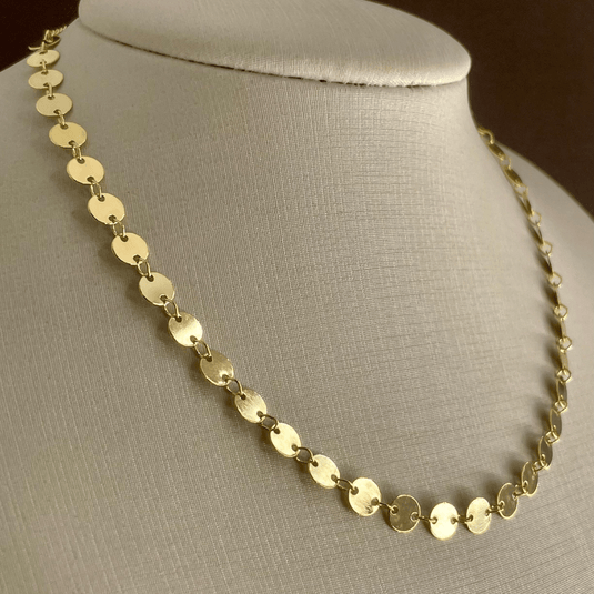 Gargantilha Choker Discos Lisos 40cm - Semijoia Premium