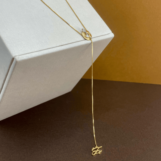 Gargantilha Fé Gravata 40cm Ouro 18k