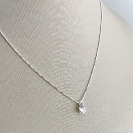 Gargantilha Ponto de Luz Com Galeria 45cm Prata 925..