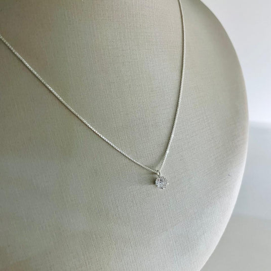Gargantilha Ponto de Luz Redondo 40cm Prata 925