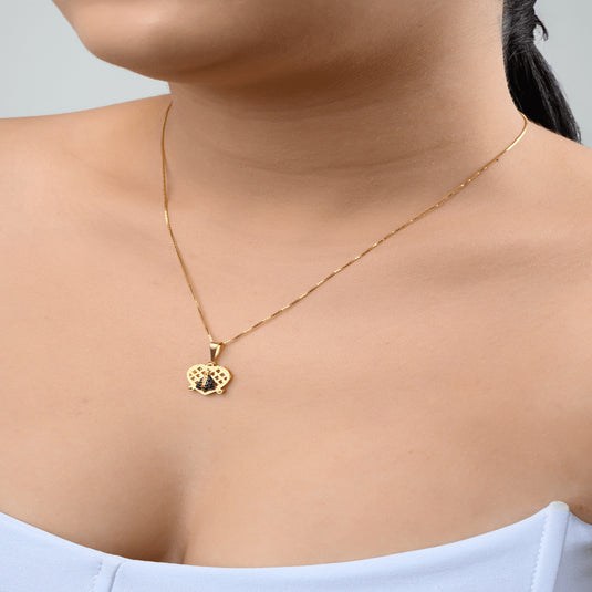 Pingente Coração Nossa Senhora Aparecida Ouro 18k
