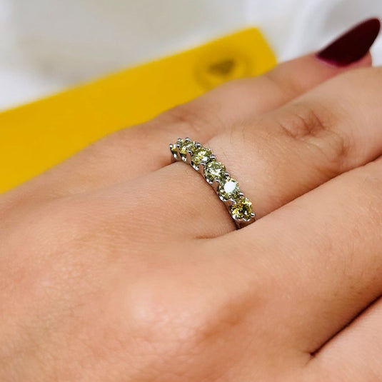 Meia Aliança Moissanite 3mm em Prata 925 | Aro 15