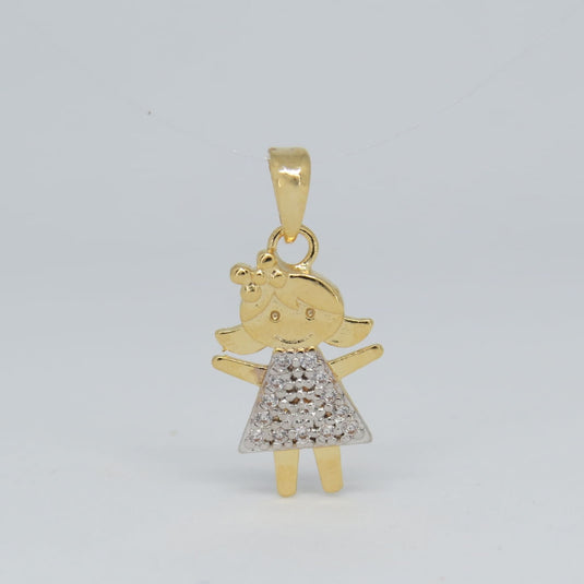 Pingente Menina Vestido Microzircônia