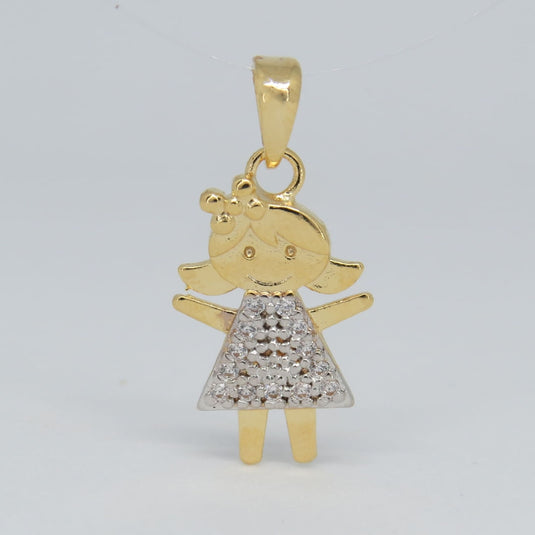 Pingente Menina Vestido Microzircônia