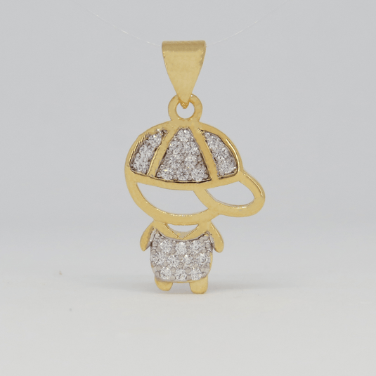 Pingente Menino Boné Vazado Microzircônia