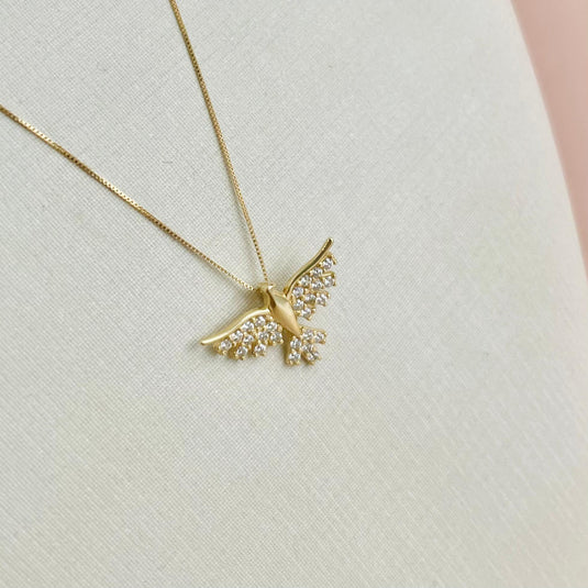 Pingente Divino Espírito Santo com Pedras – Ouro 18K 