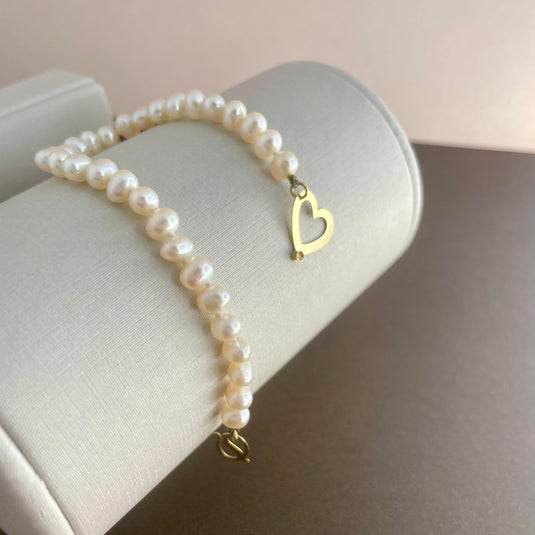 Pulseira Pérola Cora com Feixe em Ouro 18k - 18cm