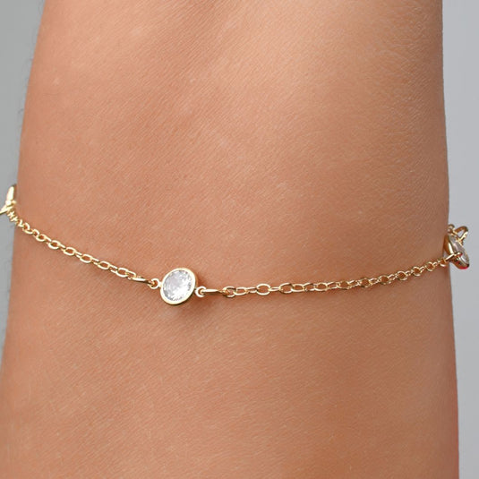 Pulseira Elo Mini 3 Pontos de Luz 19cm - Semijoia Premium