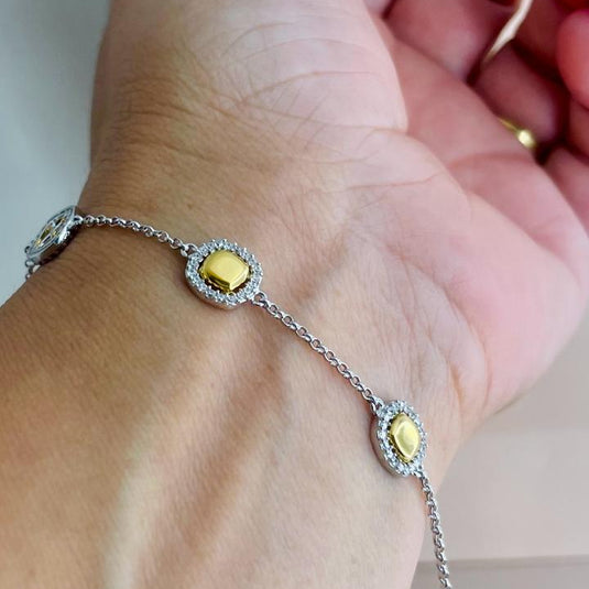 Pulseira Prata 925 com Banho de Ouro