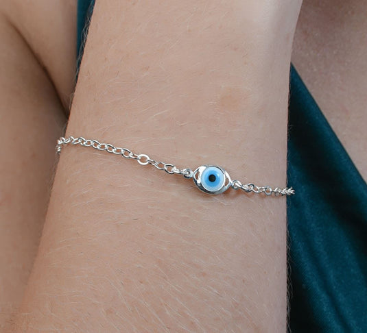 Pulseira Olho Grego 20cm Prata 925
