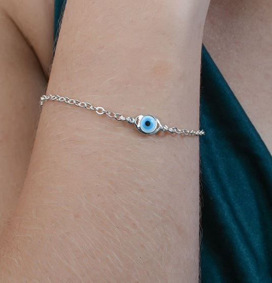 Pulseira Olho Grego 20cm Prata 925