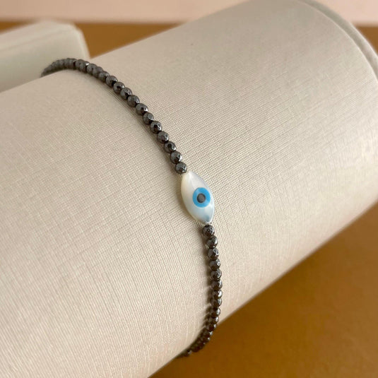 Pulseira de Espinelo com Olho Grego Losango e Madrepérola1