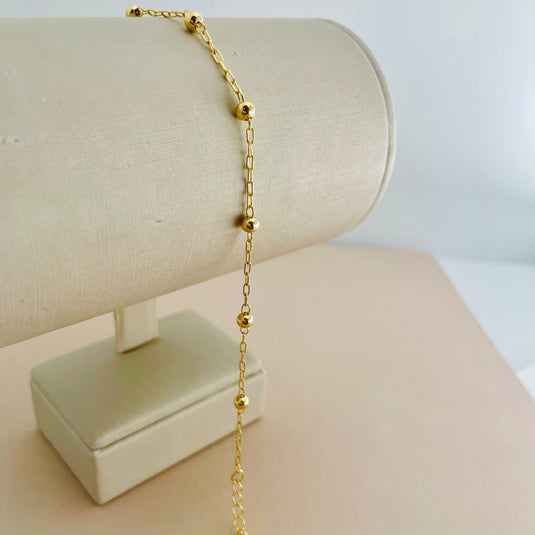 Pulseira Bolinha 18cm – Semijoia Premium com Banho de Ouro 18k